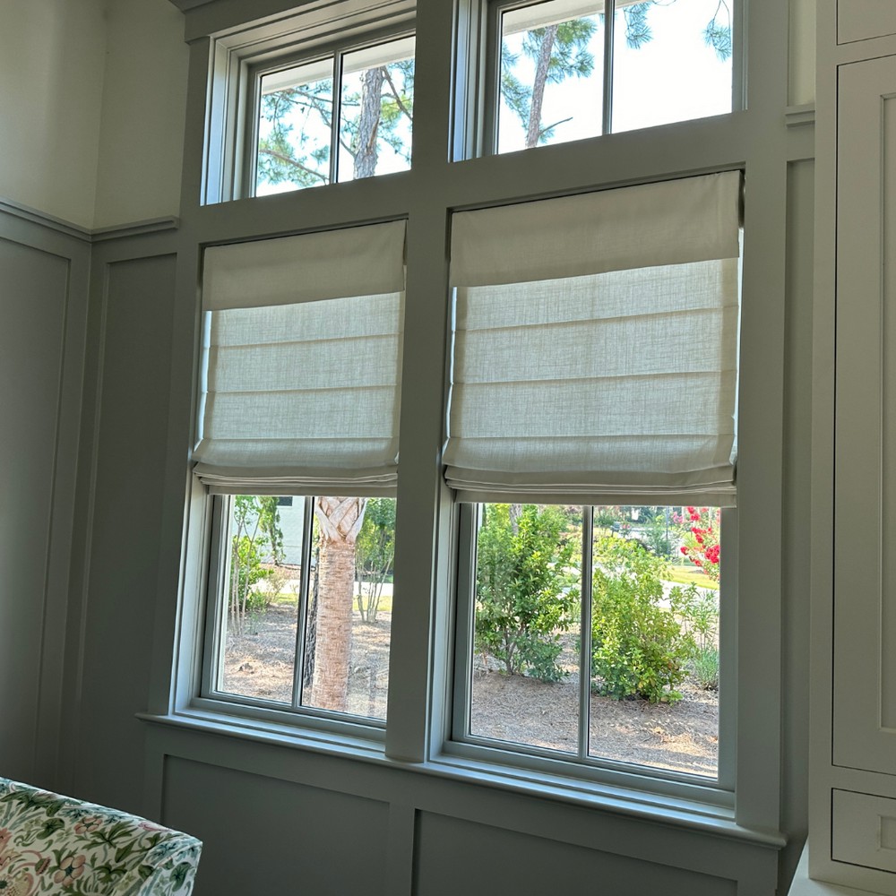 Island-Dream Carole Fabrics Roman Shades in Bluffton, SC